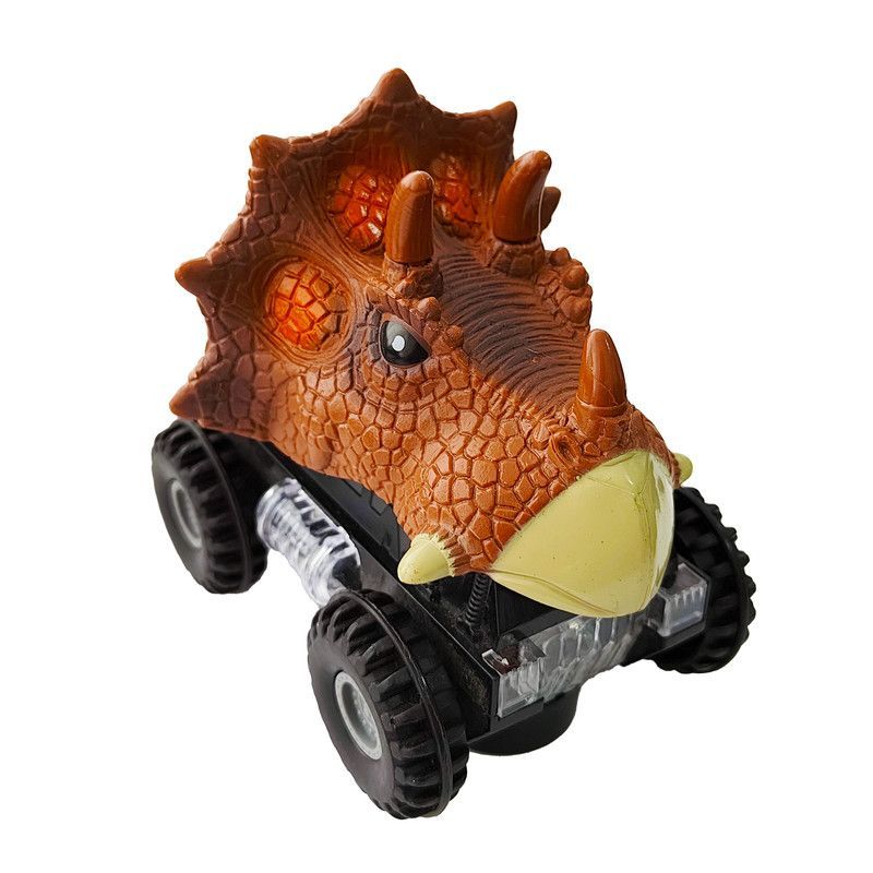 DAYOSHOP - Carro Dinosaurio Luces Sonido Moivimiento Marron Juguete + Baterias