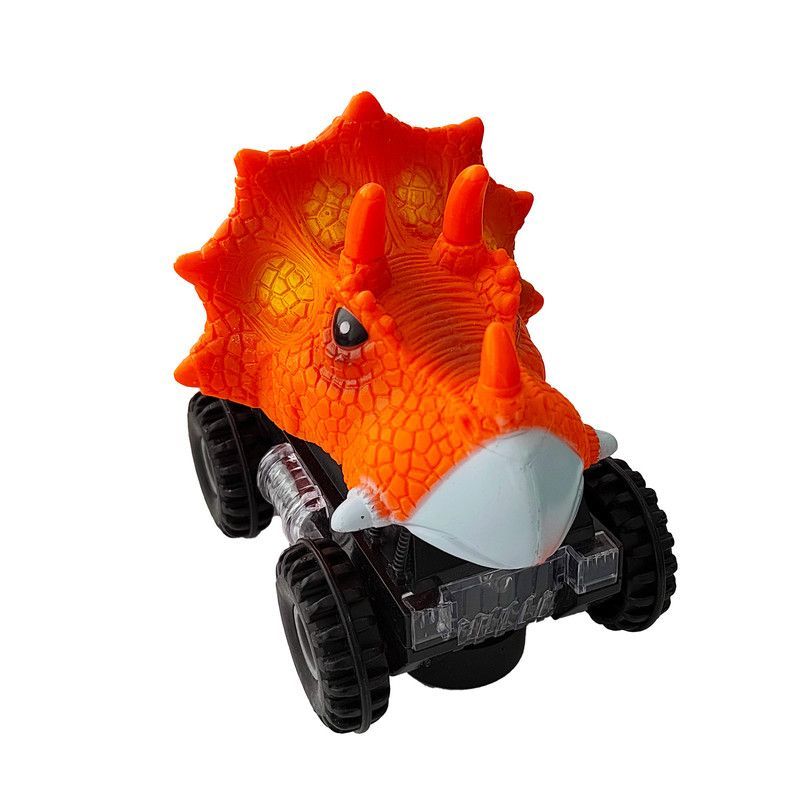 DAYOSHOP - Carro Dinosaurio Luces Sonido Moivimiento Naranja Juguete + Baterias