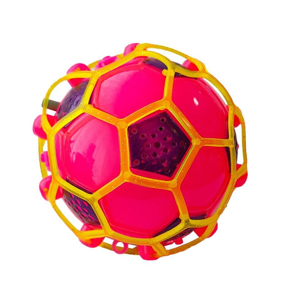 DAYOSHOP - Bola Saltarina Luces Juguete Interactivo Futbol Fucsia + Baterias