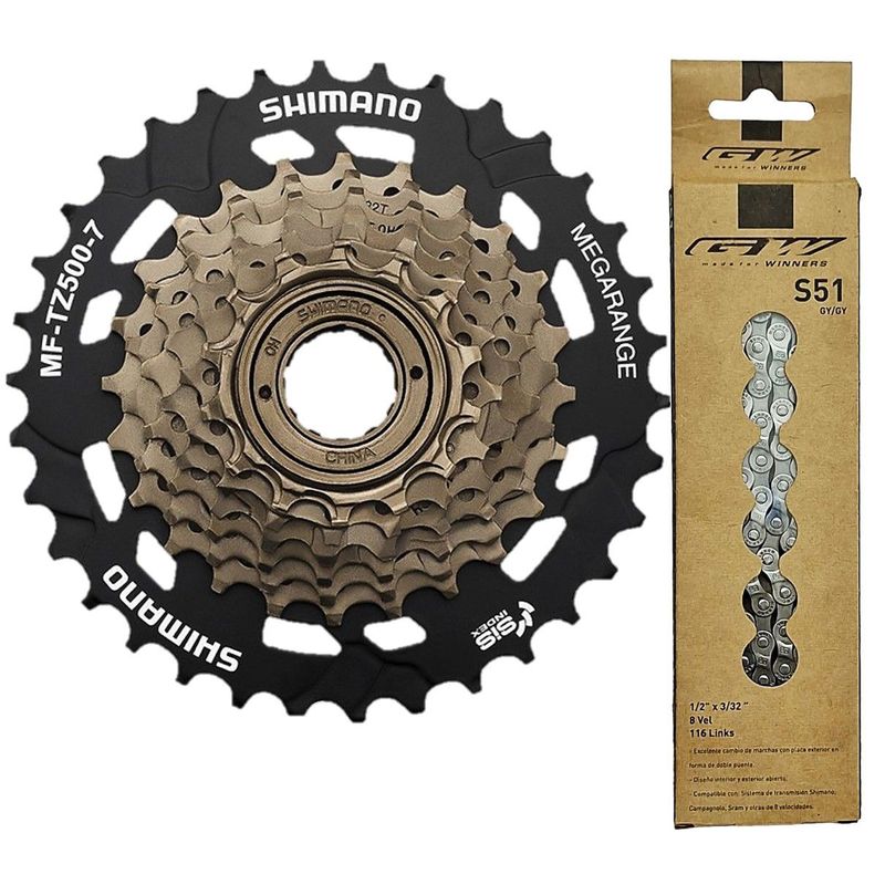 SHIMANO - Pacha Shimano Cadenilla Gw Bicicleta 7v 14-34 Tz500