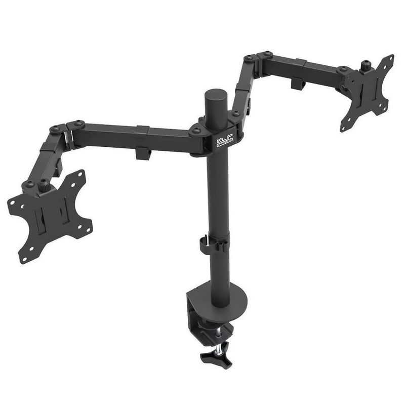 KLIP XTREME - Brazo Soporte Doble para Monitor de 13 a 32 Pulgadas con Prensa