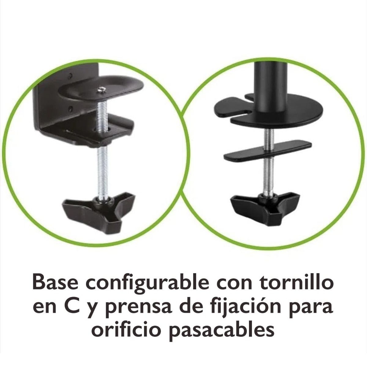 KLIP XTREME - Brazo Soporte Doble para Monitor de 13 a 32 Pulgadas con Prensa