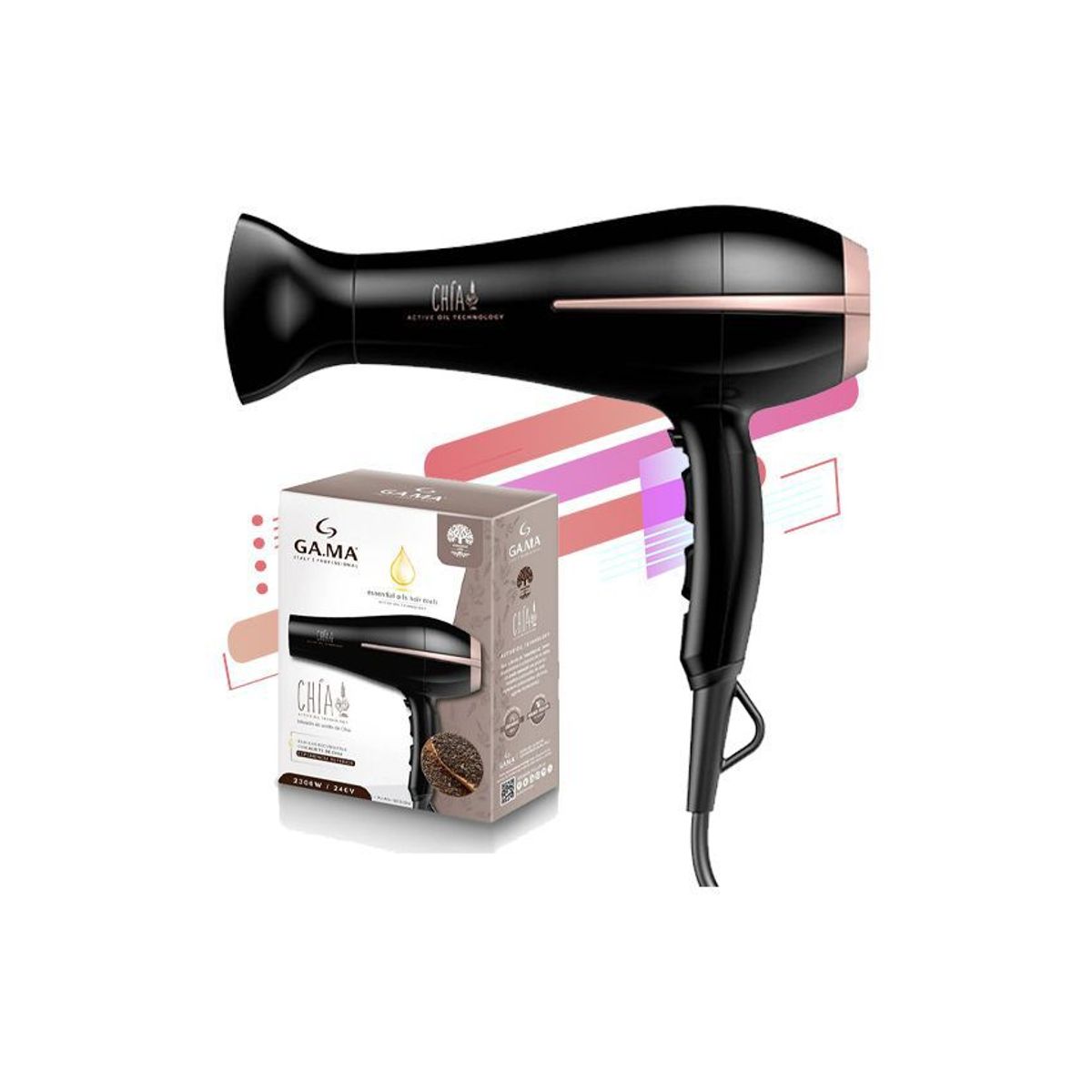 GAMA - Secador de cabello gama italy chía negro