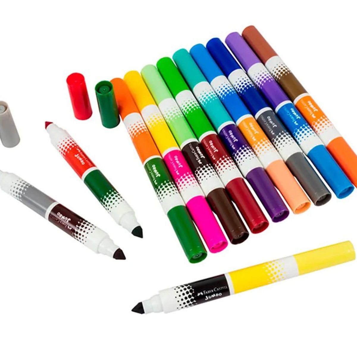 FABER CASTELL - Blister Plumones  Faber Castell, Bicolor Jumbo X 12 Unds