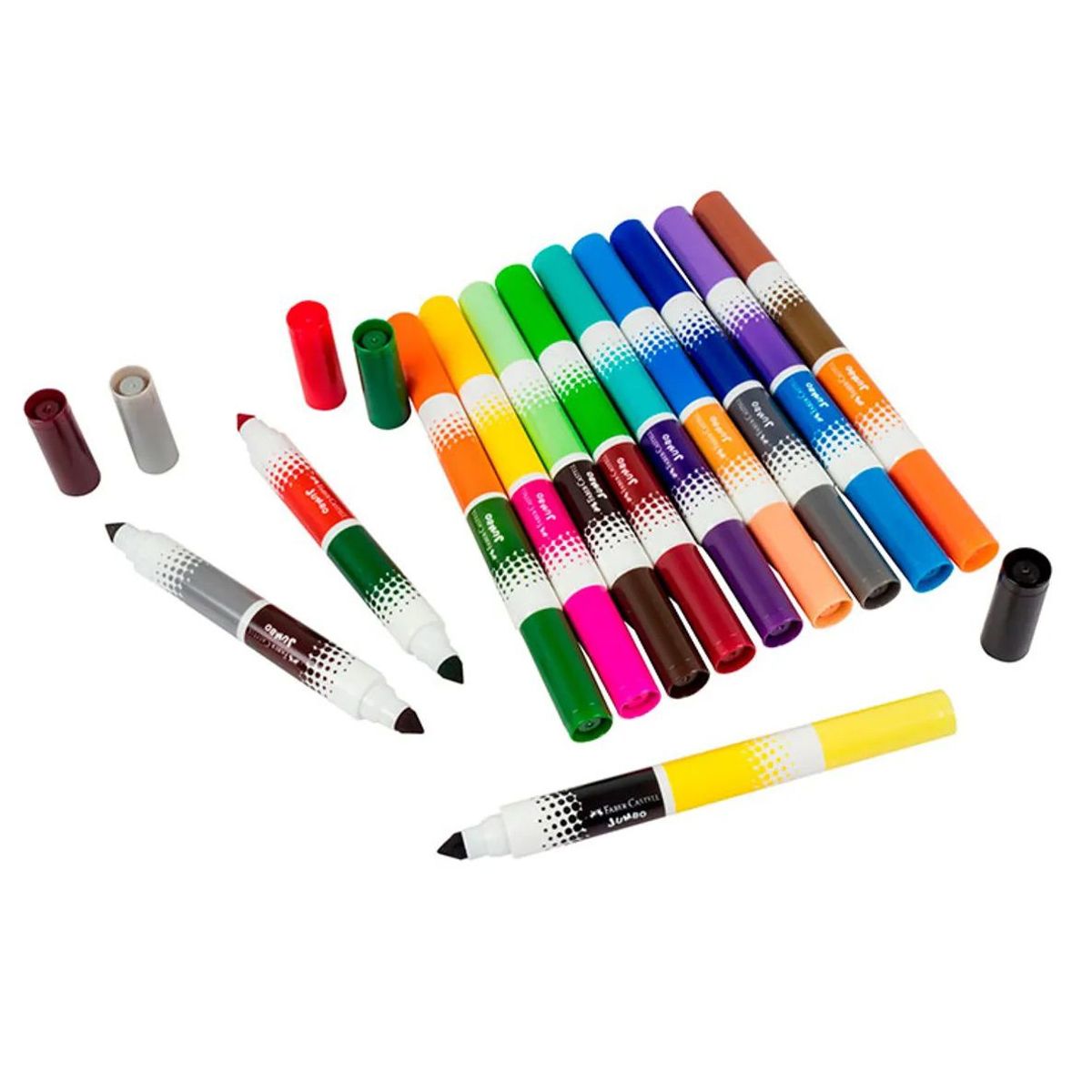 FABER CASTELL - Blister Plumones  Faber Castell, Bicolor Jumbo X 12 Unds