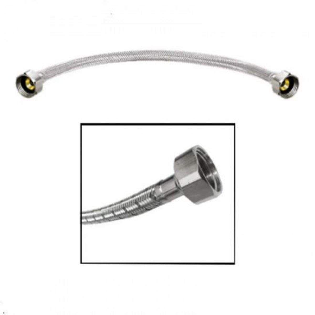 GENERICO - Acople Flexometalico 50 Cm Para Lavamanos O Lavaplatos 1/2hh