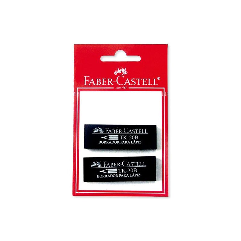 FABER CASTELL - Borrador Negro Faber Castell X 2 Unidades
