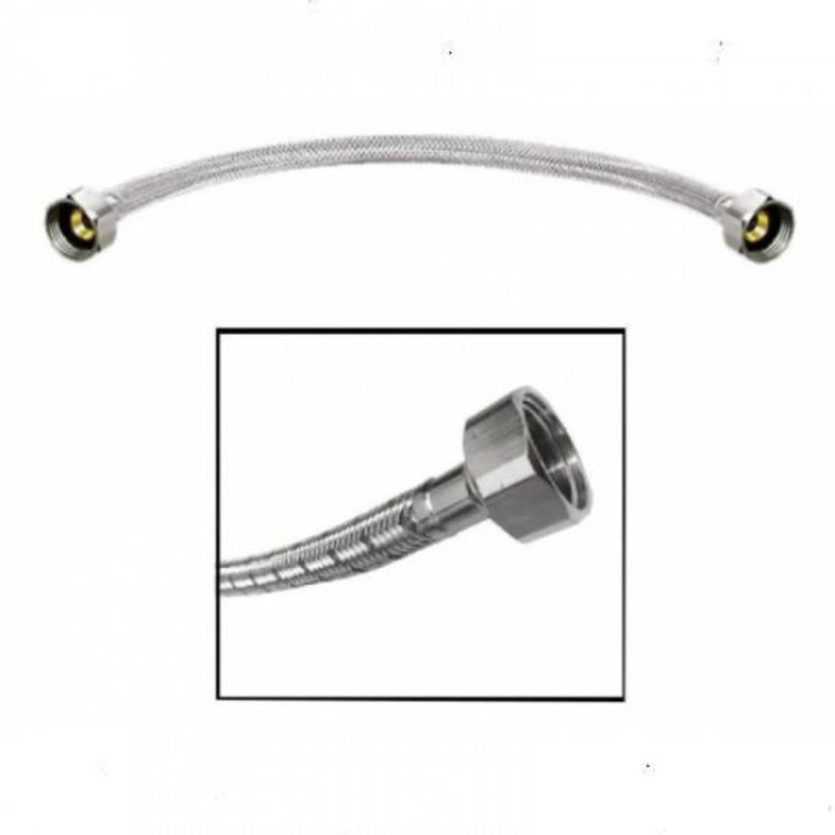 GENERICO - Acople Flexometalico 60 Cm Para Lavamanos O Lavaplatos 1/2hh