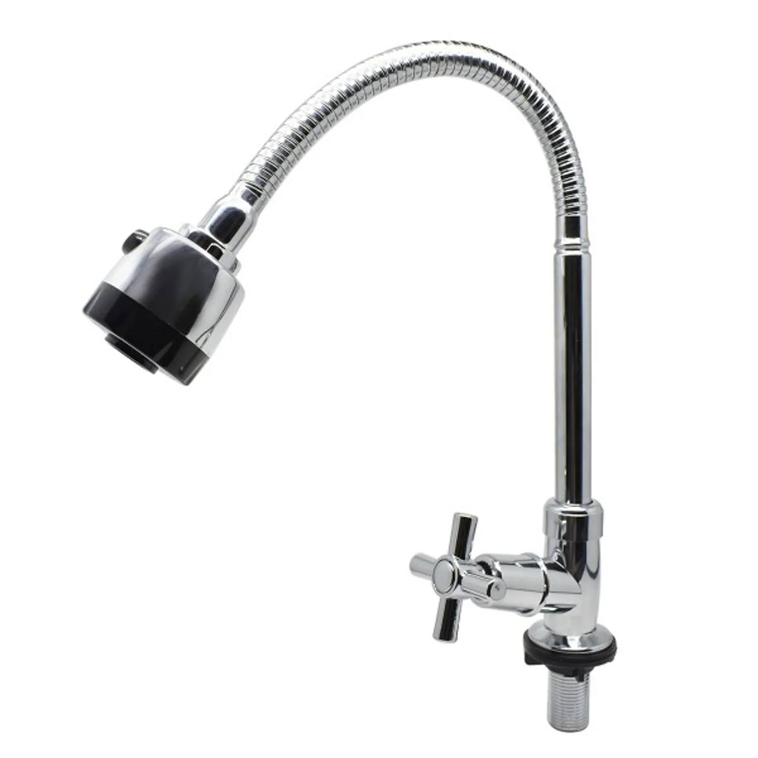 Grifo Llave Lavaplatos Cuello Flexible Individual Cromada AQUA - Main Image