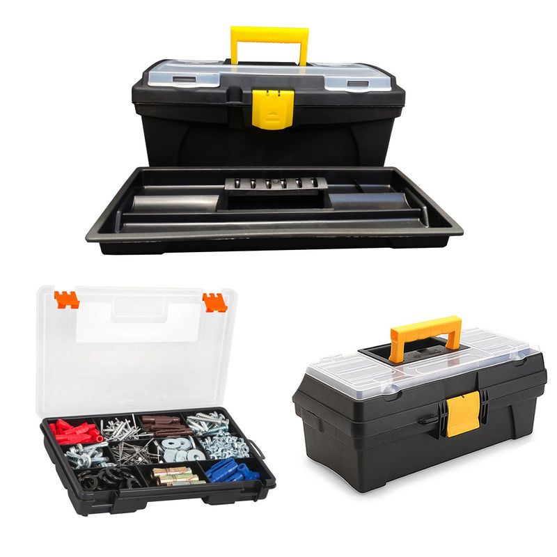 TRUPER - Kit x3 Caja Herramientas 12 Y 14 Pulgadas+organizador truper