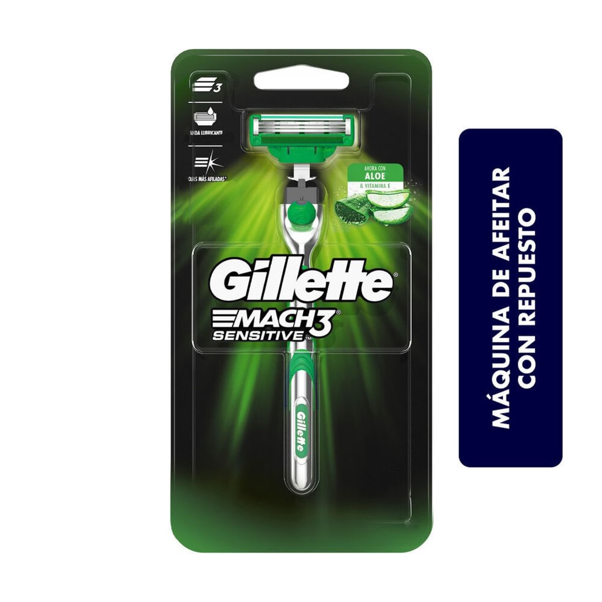 GILLETTE - Maquina De Afeitar Gillette Mach3 Sensitive X 1und