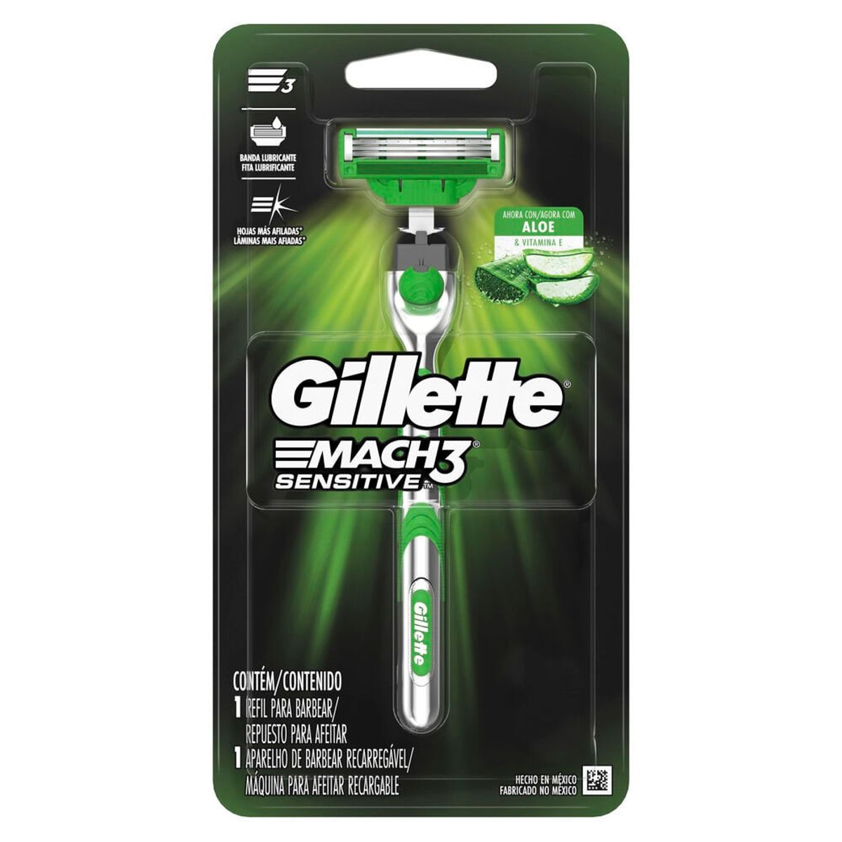 GILLETTE - Maquina De Afeitar Gillette Mach3 Sensitive X 1und