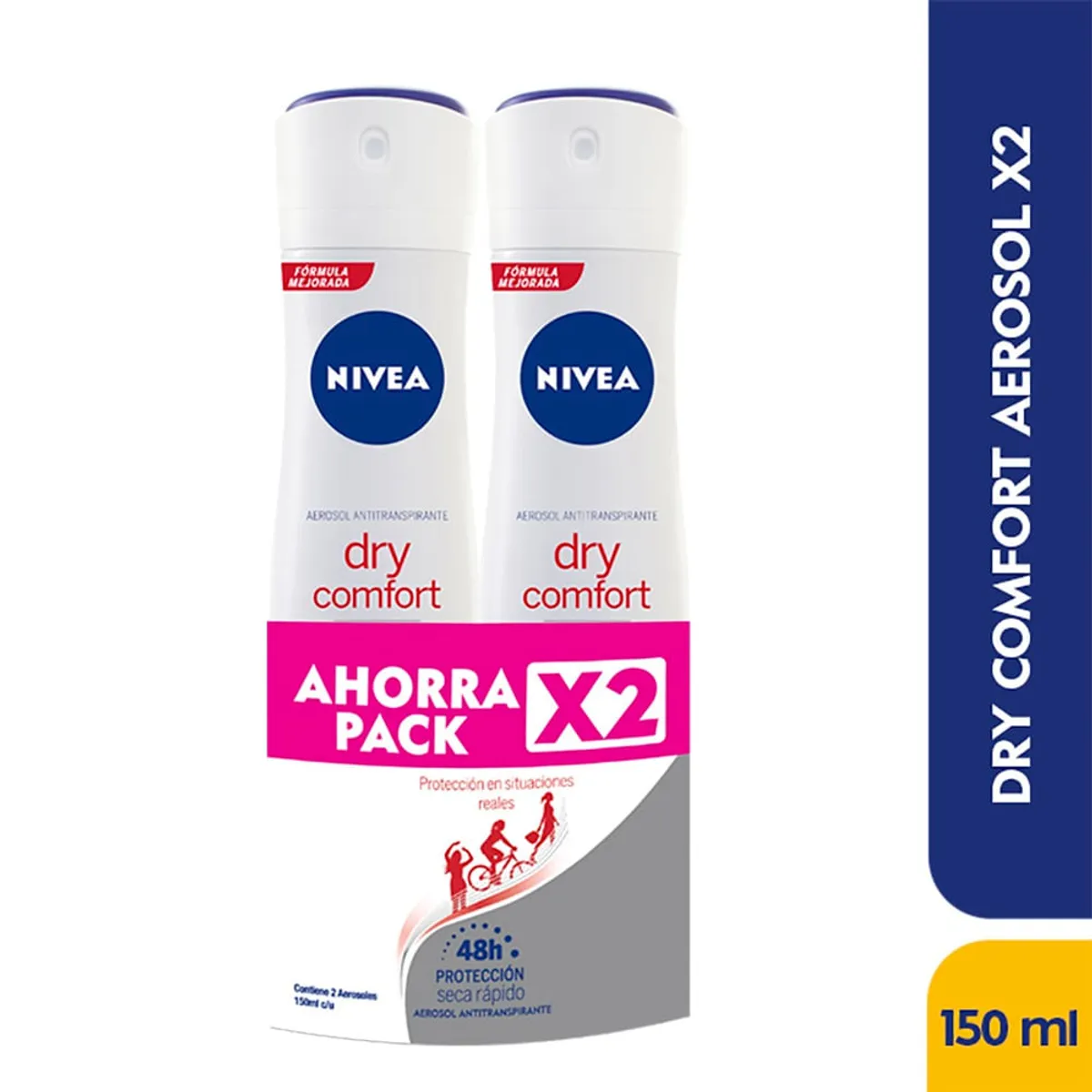 NIVEA - Oferta Desodorante Aerosol Nivea Dry Comfort X 150ml X 2und