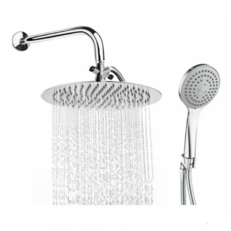 GENERICO - Kit Desviador - Ducha Redonda 30 Cm , Teleducha Y Tubo Pared