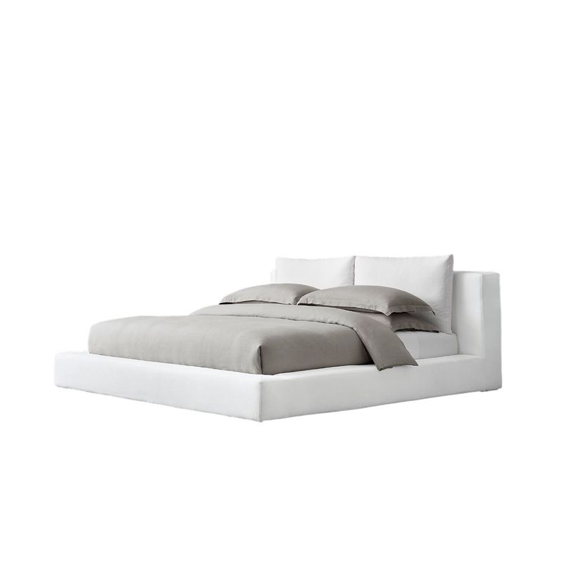 EKONOMODO COLOMBIA - Colchon King 1 Pillow con Cama en pino Astoria Blanco 200x200 cm