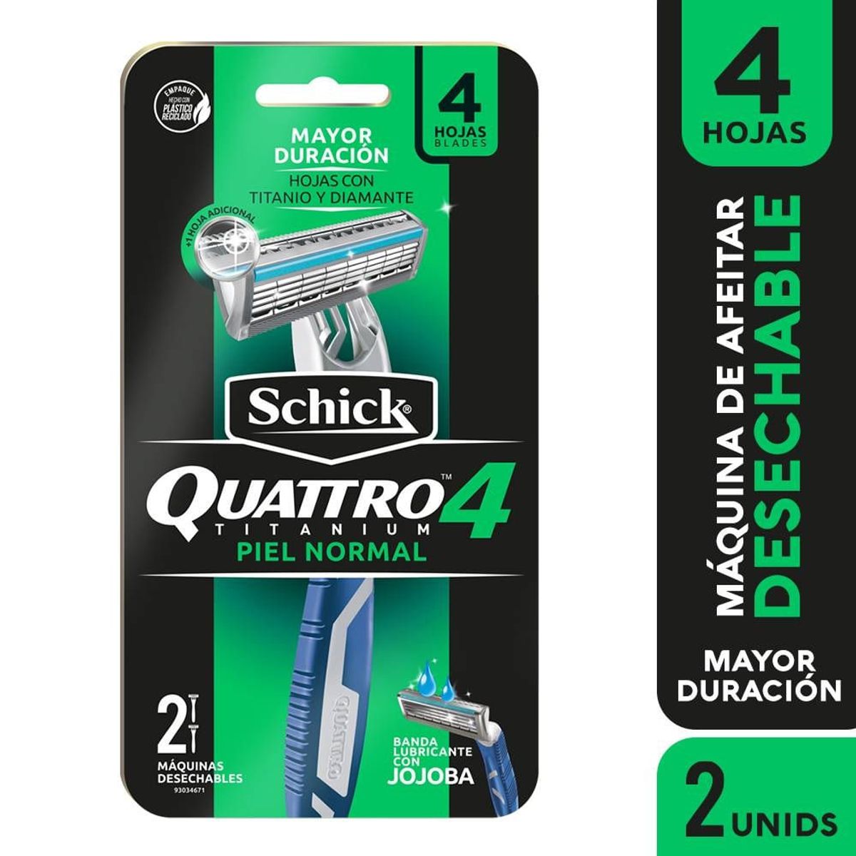SCHICK - Maquina Afeitar Schick Quattro Desechable X 2und