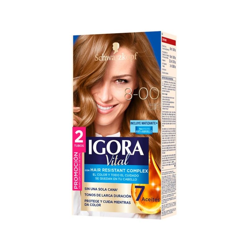 IGORA - Tinte Igora Vital Permanente 8-00 Rubio Claro Dt