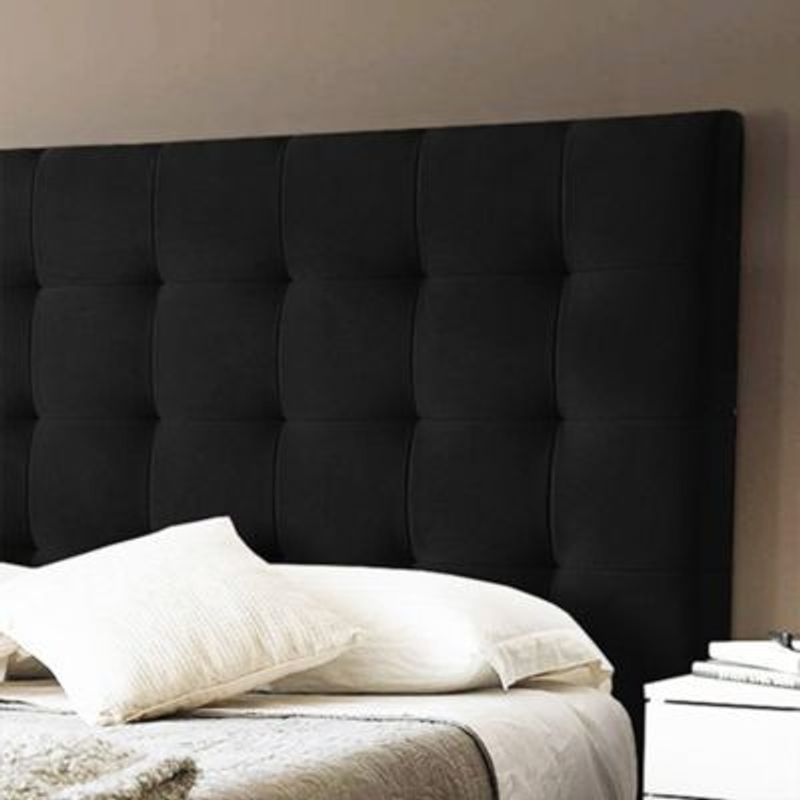 EKONOMODO COLOMBIA - Base cama con Espaldar King en pino Luxury Negro 200x200 cm
