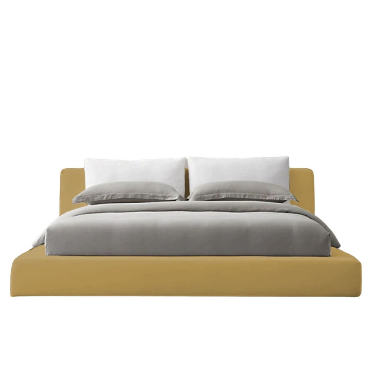 EKONOMODO COLOMBIA - Colchon King 1 Pillow Con Cama En Pino Astoria Mostaza 200X200 Cm