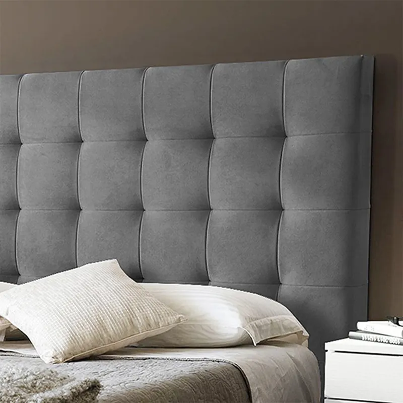 EKONOMODO COLOMBIA - Base cama con Espaldar Queen en pino Luxury Taupe 160x190 cm