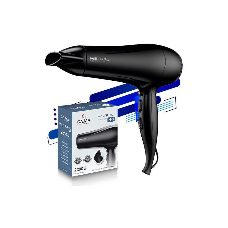 GAMA - Secador de cabello gama italy mistral titanium ion negro