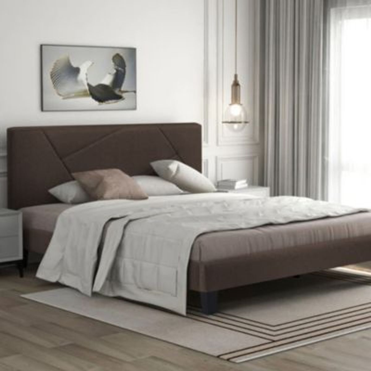 EKONOMODO COLOMBIA - Colchon Semidoble Pillow Con Cama Hampton Cafe 120X190 Gratis Sabanas