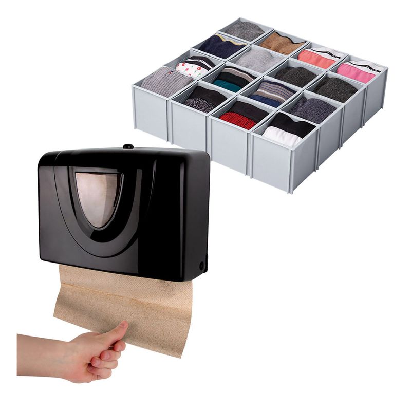 ENERGY PLUS - Combo Dispensador de Toallas  Cubos Organizadores Multiusos