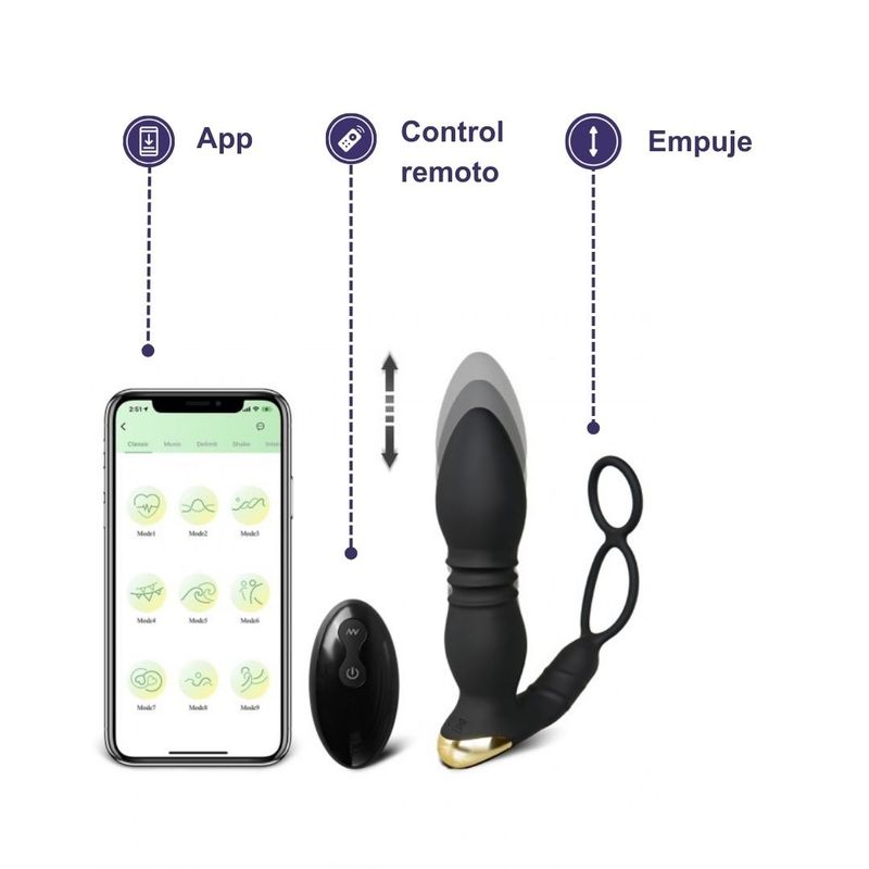 LUST - Vibrador Anal Empuje Con App Y Control Remoto