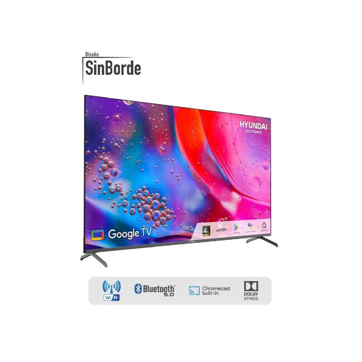 HYUNDAI - Televisor Hyundai 58 14732cm LED 4K UHD Smart Tv Gris HYLED5809G4KM