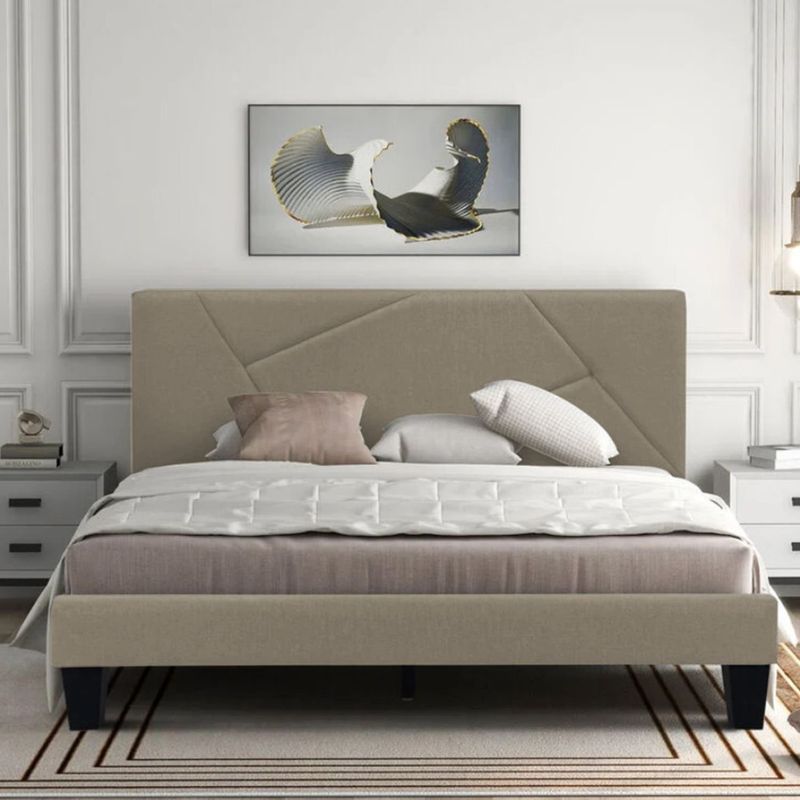 EKONOMODO COLOMBIA - Colchon Queen 1 Pillow con Cama en pino Hampton Taupe 160x190 cm
