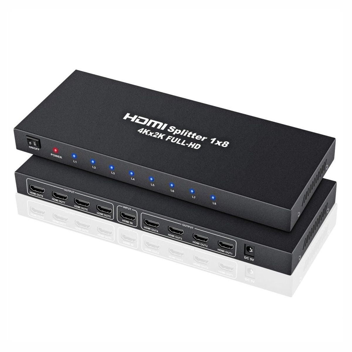 GENERICO - Divisor Spliter Hdmi 1 X 8 Alta Definición 1920x108p/3d /4k