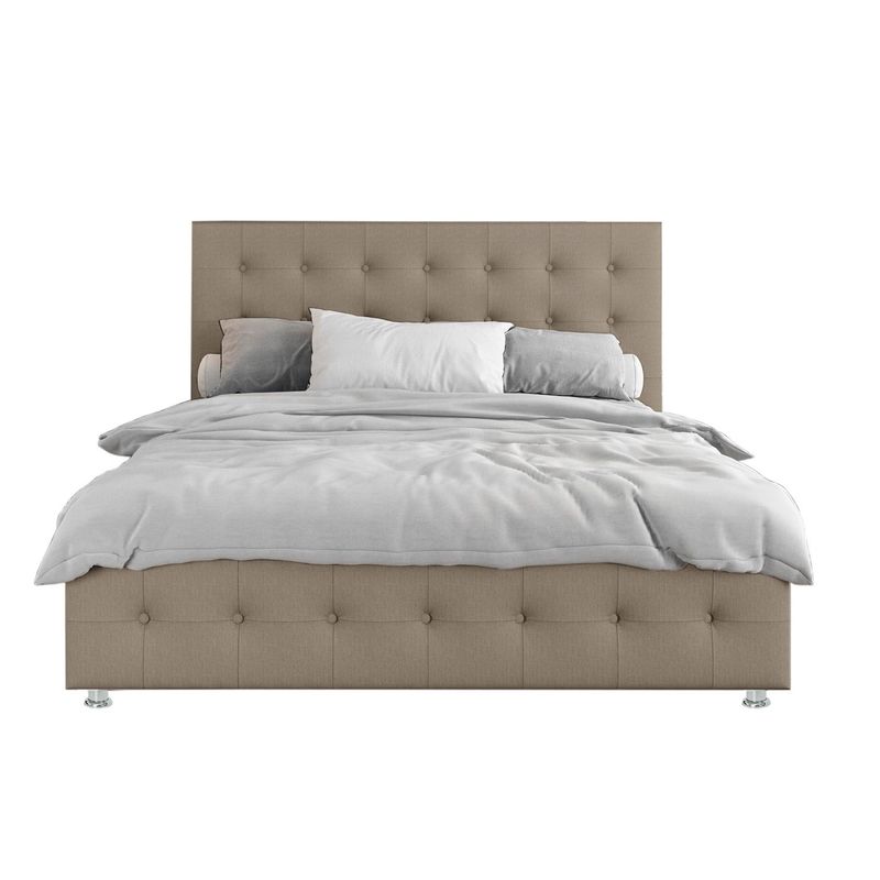 EKONOMODO COLOMBIA - Colchon Doble 1 Pillow + Base cama + Espaldar Capital Taupe 140x190 cm