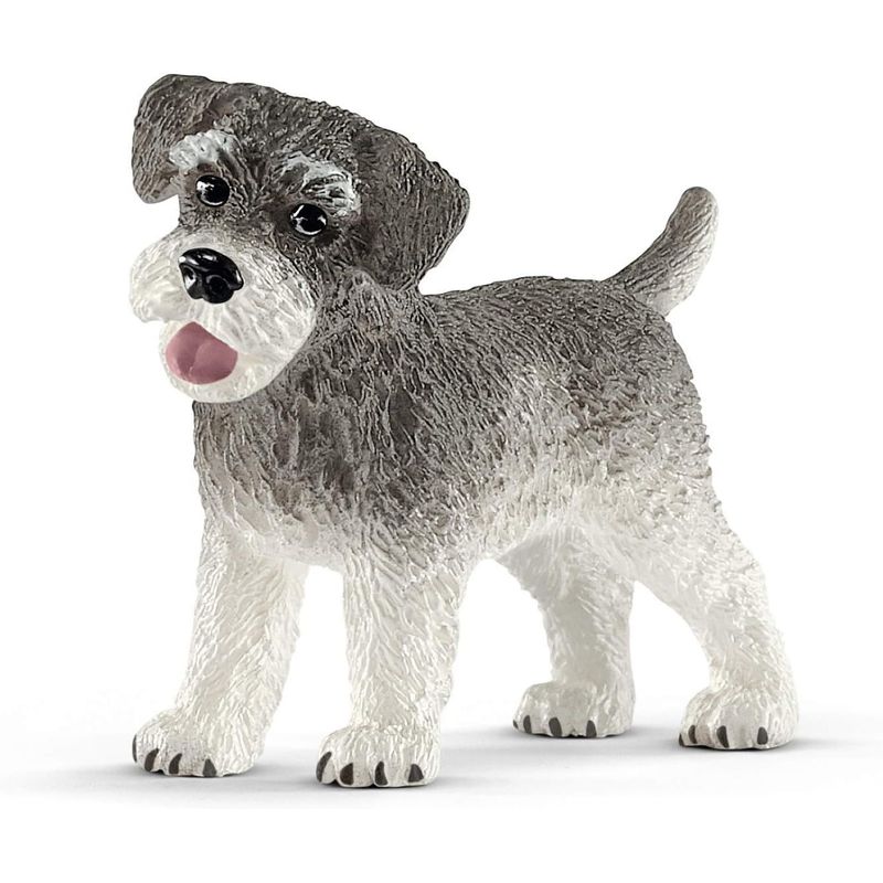 JUGANDO Y EDUCANDO - Figura De Animales Perro Schnauzer Colección Niños Y Niñas