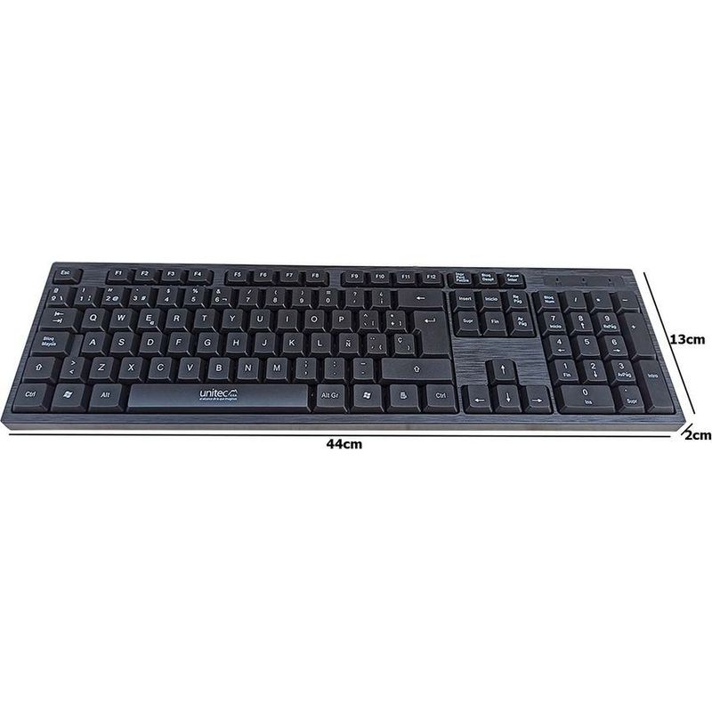 GENERICO - Teclado alambrico puerto usb ergonomico pc multifuncional