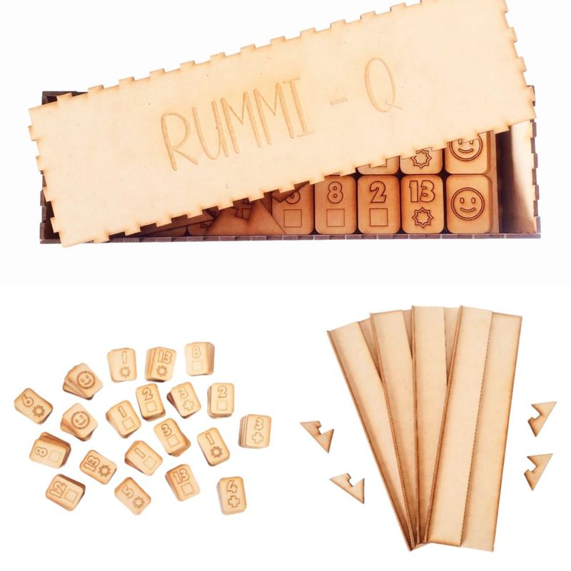 GENERICO - Juego de Mesa Rummi artesanal en madera