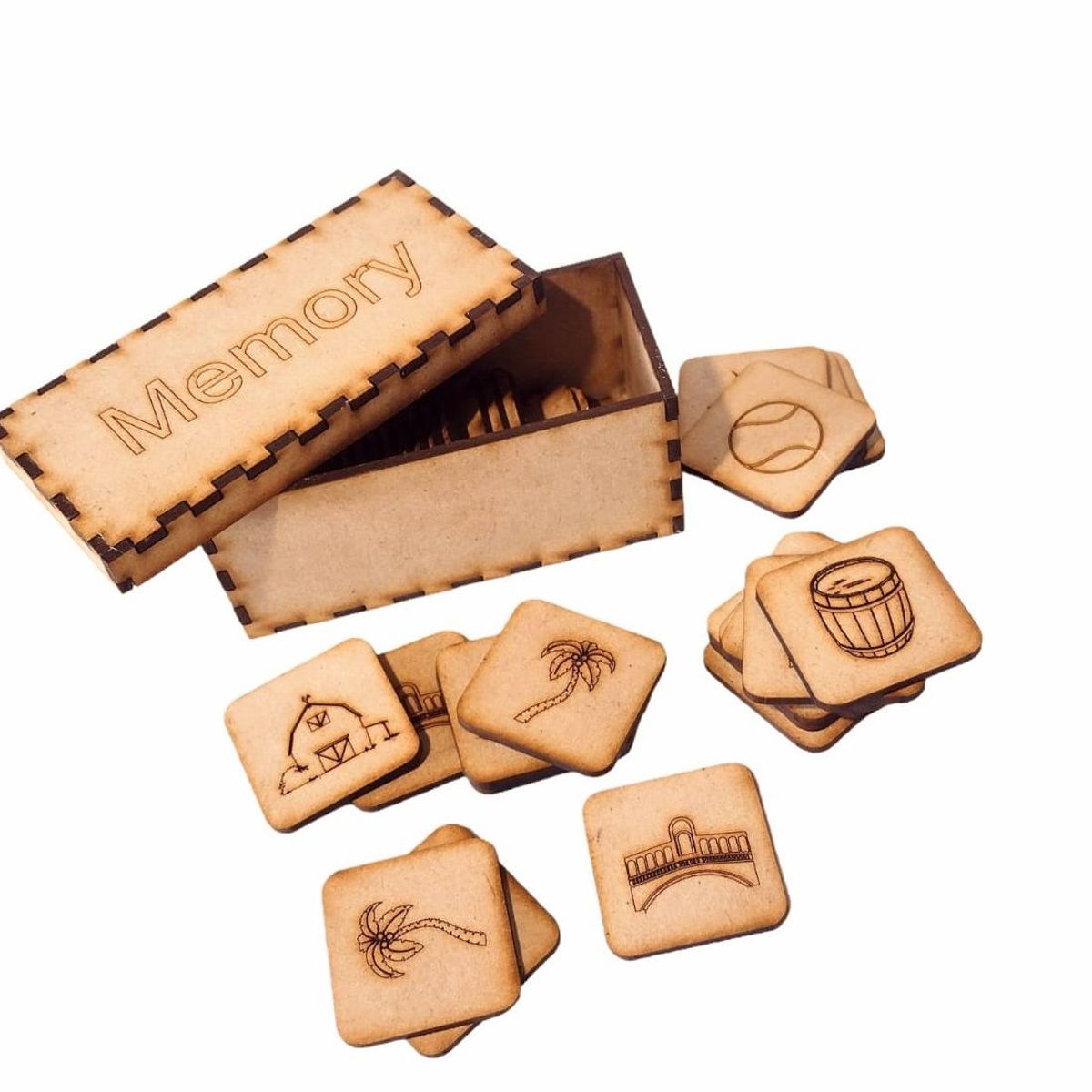 GENERICO - Juego de Mesa Memoria - Concéntrese artesanal en madera