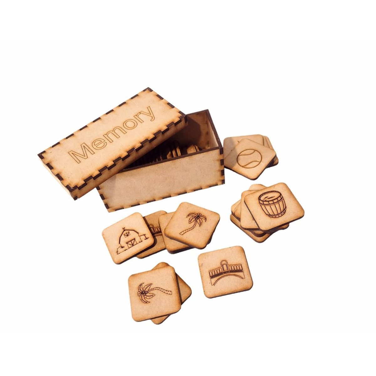 GENERICO - Juego de Mesa Memoria - Concéntrese artesanal en madera