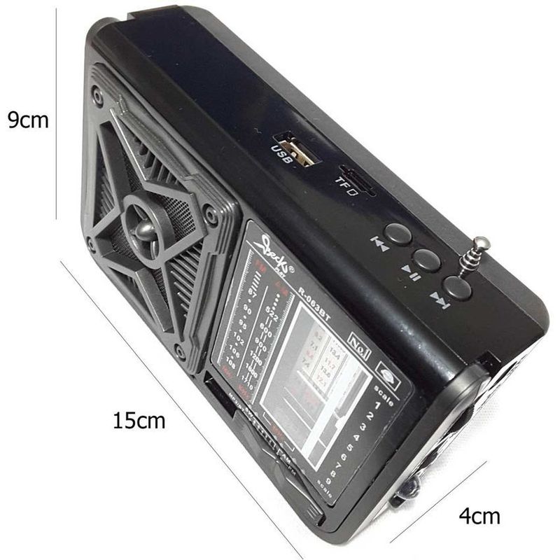GENERICO - Radio am fm multibanda reproductor usb bluetooth recargable ¡linterna