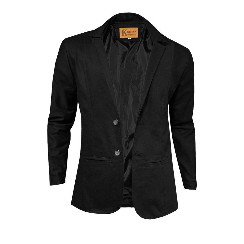 MODA EN CIRCUITO - Chaqueta Tipo Bleiser en Dril Para Hombre TOTALMENTE  NEGRO.