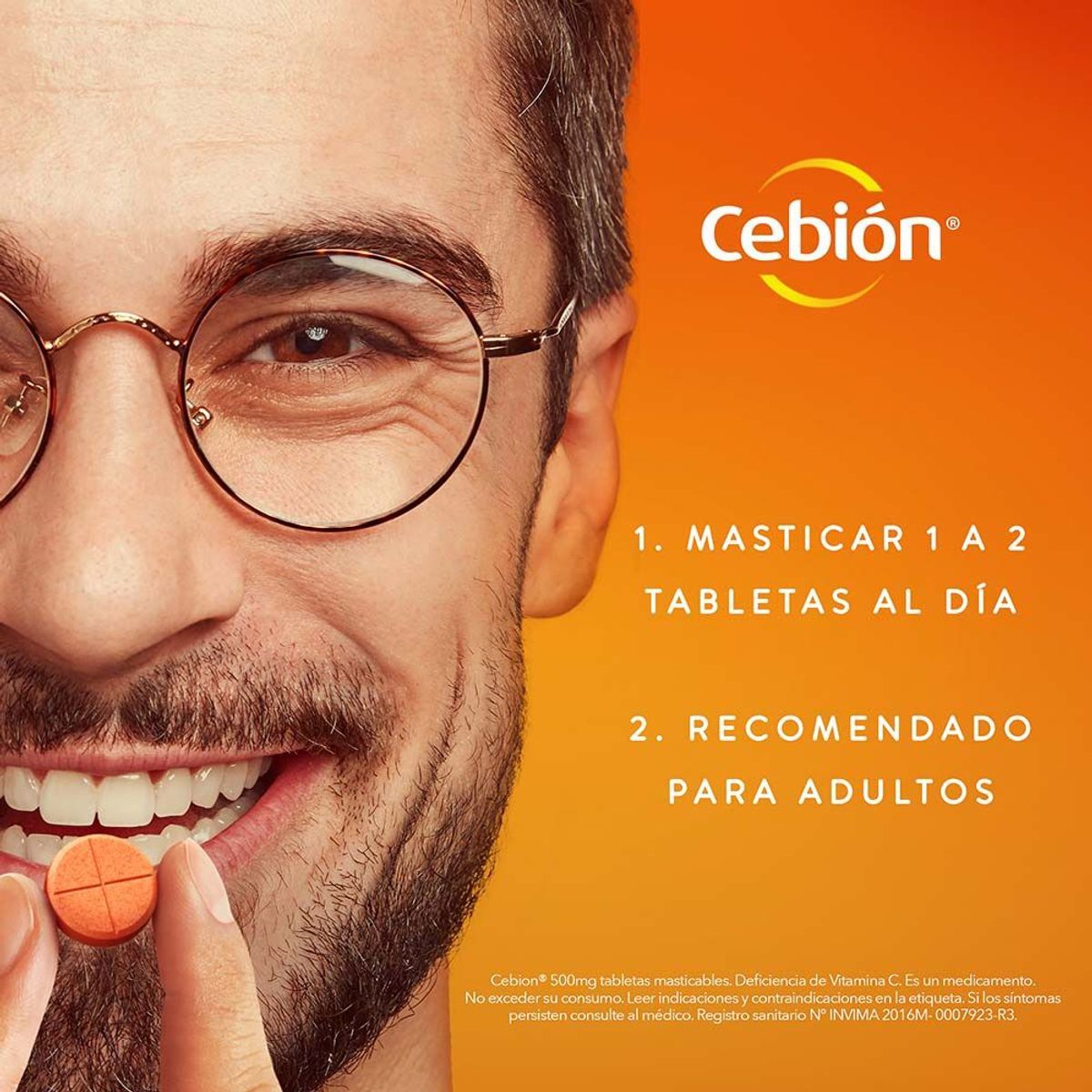 CEBION - Cebion Vitamina C 500mg Naranja X 100 Tabletas