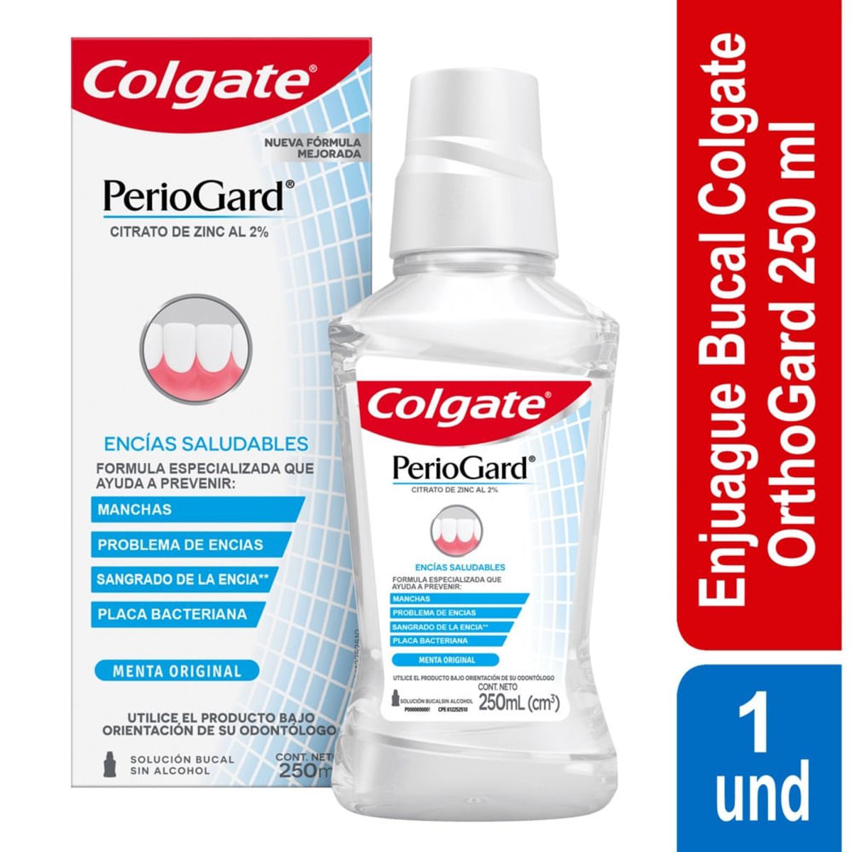 COLGATE - Enjuague Bucal Colgate Periogard Sin Alcohol X 250ml
