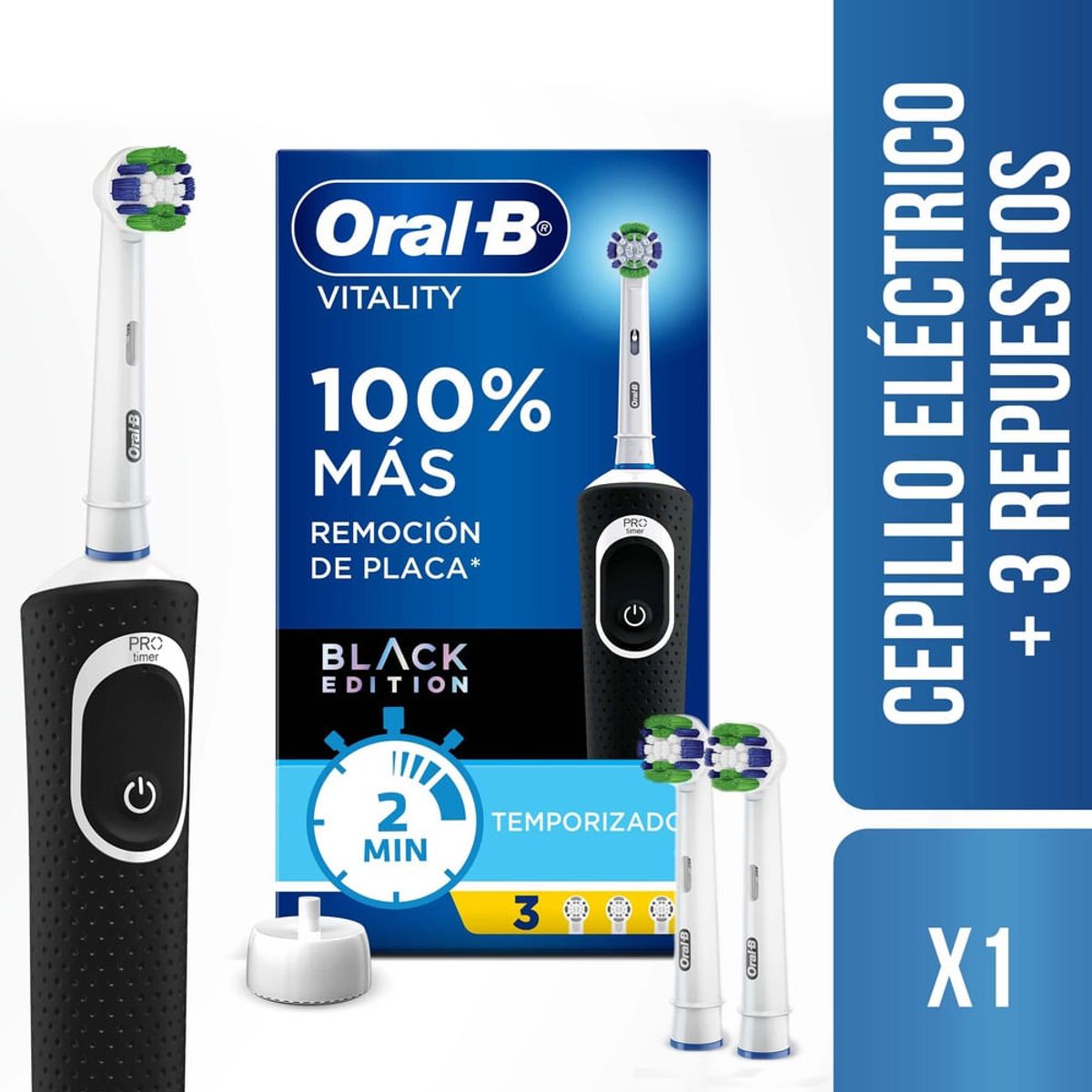 ORAL B - Cepillo Dental Oral-b Electrico Vitality 100 + 3 Repuestos
