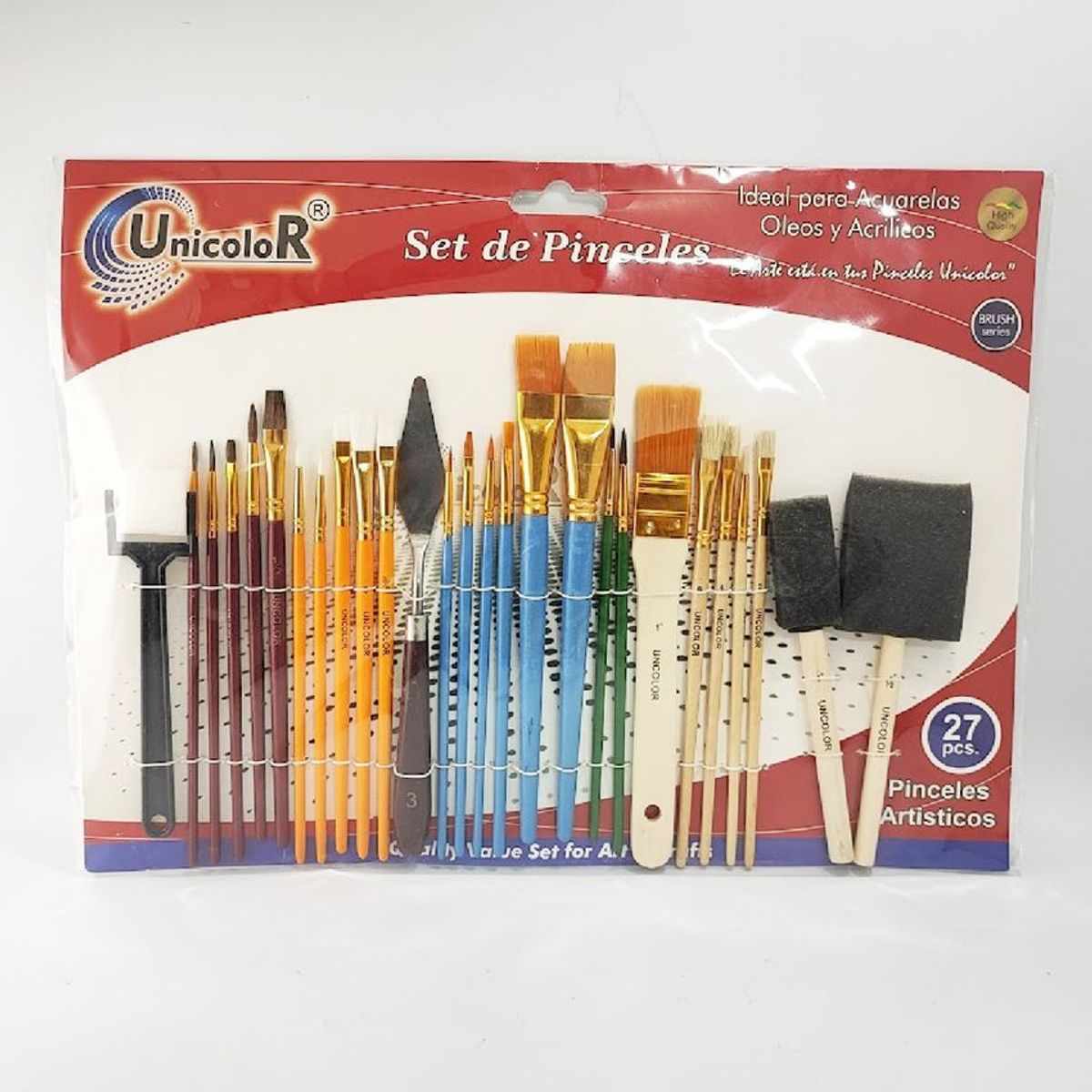 FABER - Set de pinceles unicolor para oleo y acrílico x 27 piezas.