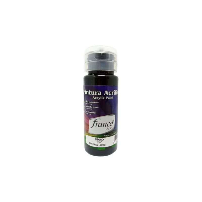 FRANCO ARTE - Pintura Acrílica Franco Arte Color Negro X 60 Ml