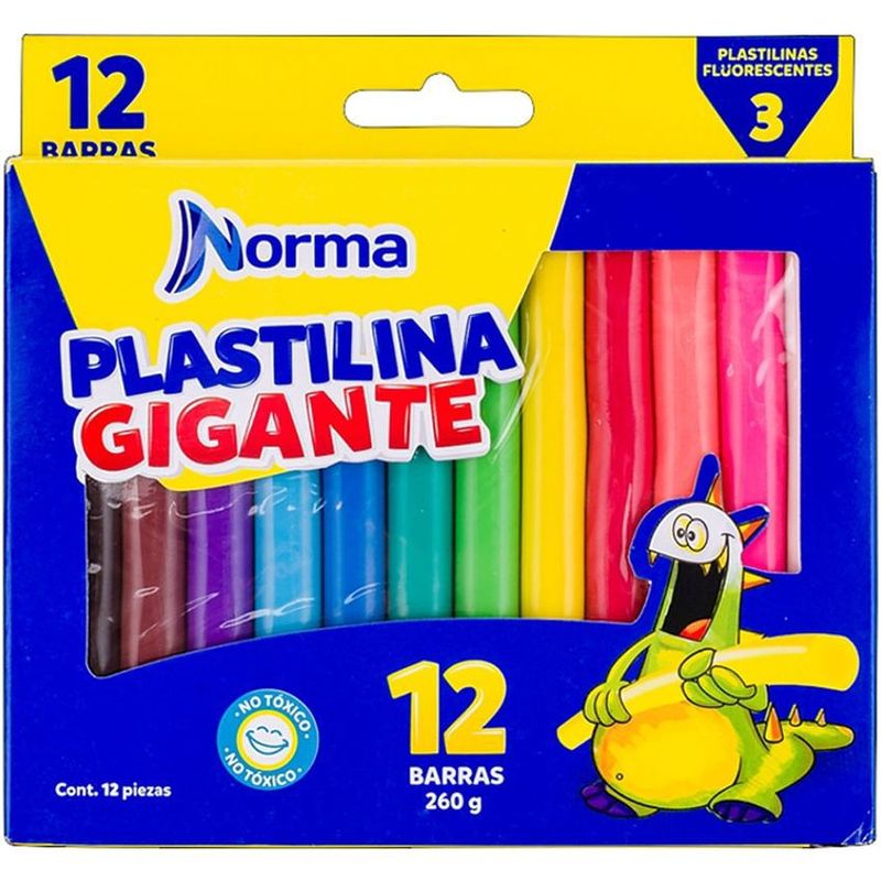 NORMA KAMALI - Plastilina gigante en caja x 12 - 260 grs norma.