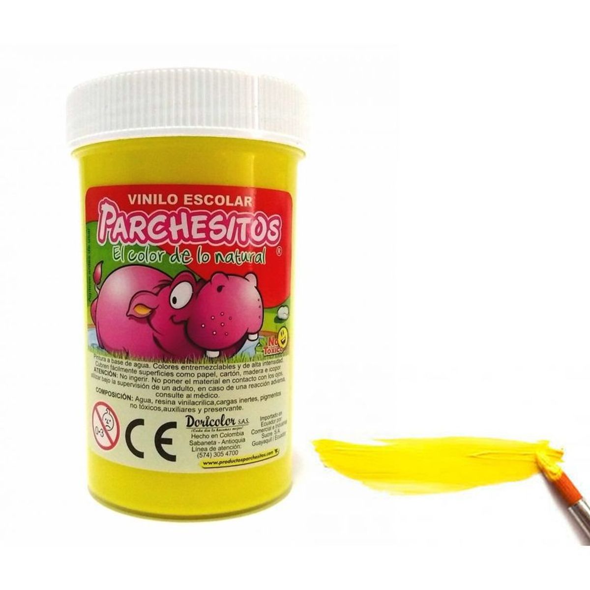 PARCHESITOS - Vinilo escolar color amarillo x 125 cc parchesitos.