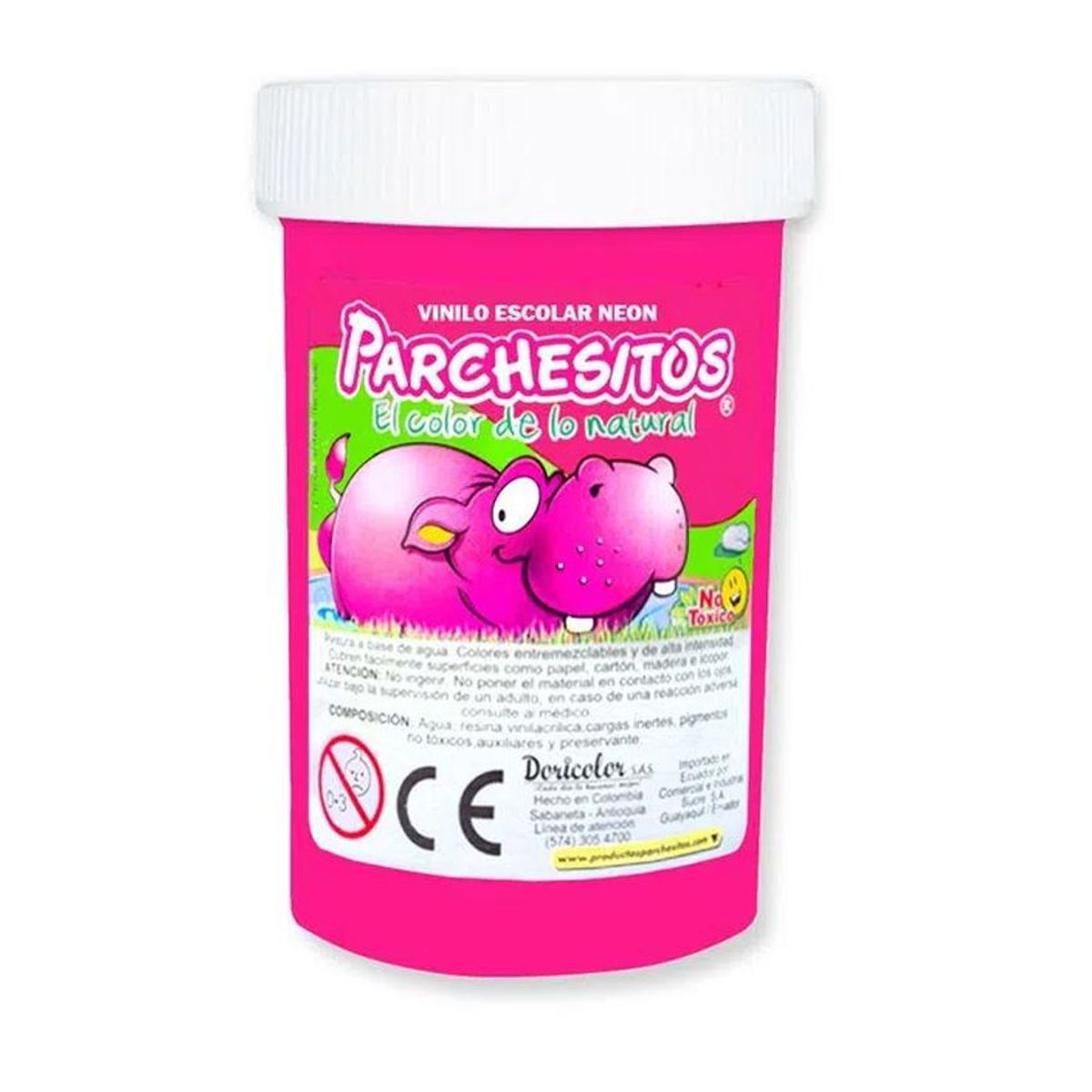 PARCHESITOS - Vinilo rosado fluorescente x 125 cc parchesitos.
