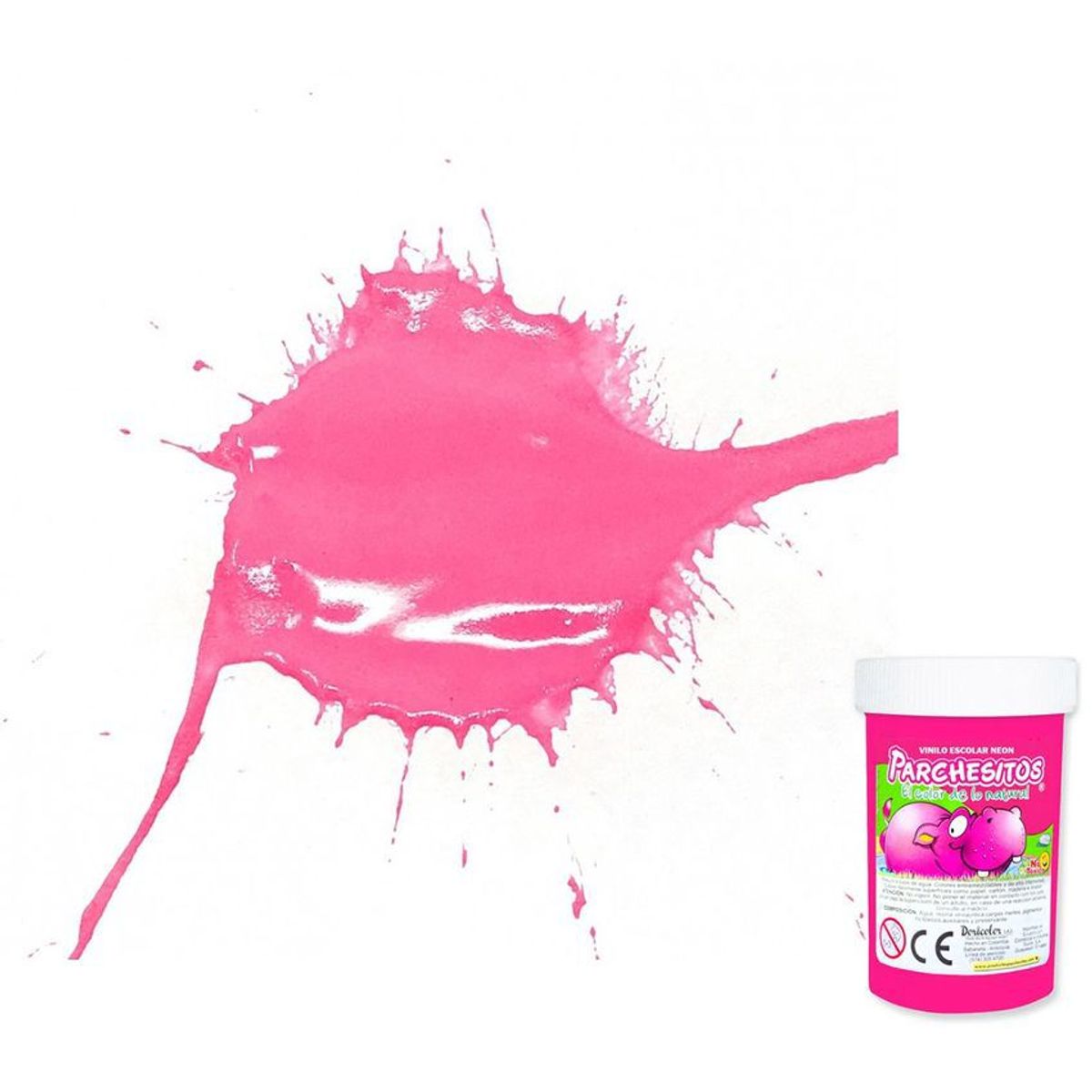 PARCHESITOS - Vinilo rosado fluorescente x 125 cc parchesitos.