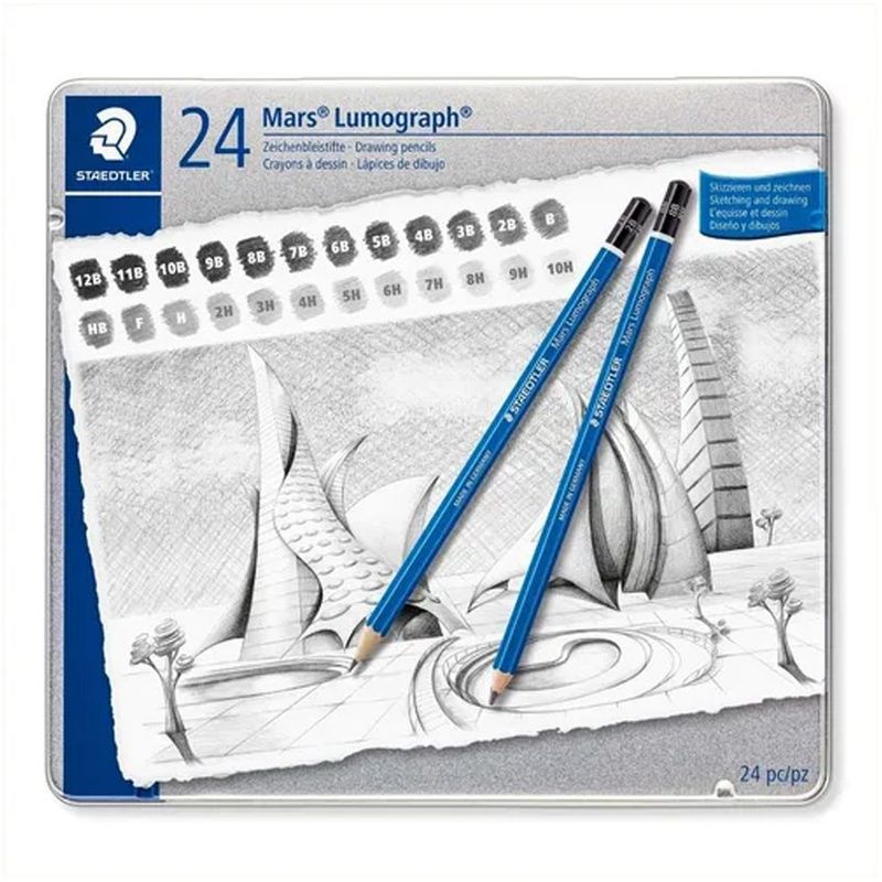 STAEDTLER - Lápices De Dibujo X 24 Unds Mars Lumograph Staedtler