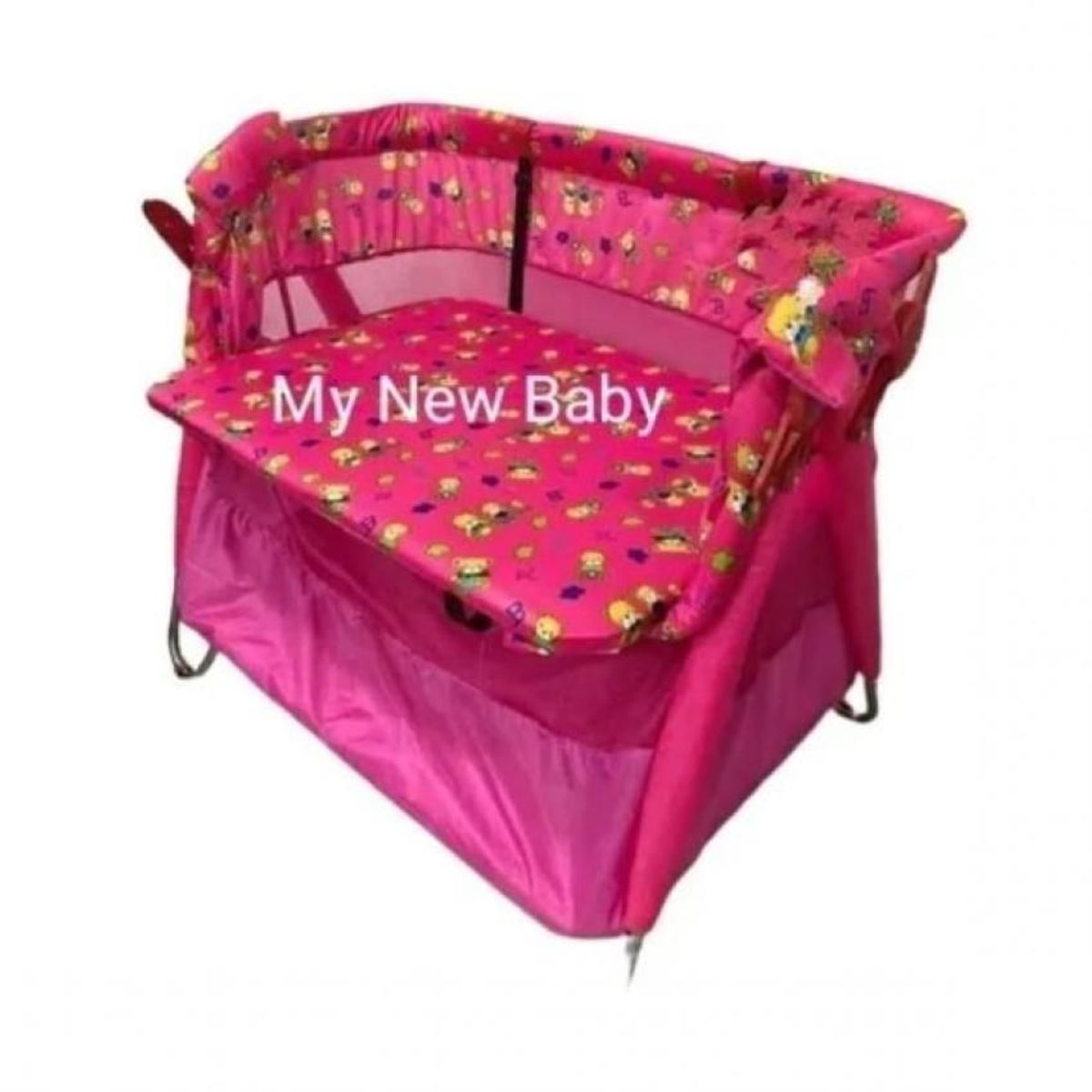 GENERICO - Cuna Corral Doble Nivel con Toldillo Protector 60x90x70 Cm Soporte 15 Kg